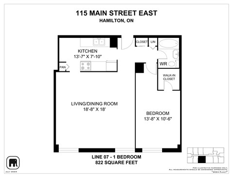A floor plan for a home at 115 Main Street East in Hamilton, ON.